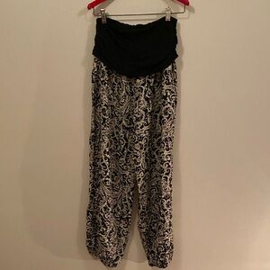 Black and White Paisley Print Pants